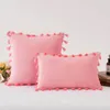 Travesseiro de almofada de veludo macio, travesseiros de moda arremesso de cores sólidas com borla de luxo quadrado para sofá de sala de estar