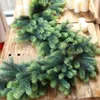 Decorative Flowers Christmas Artificial Snow Frost Pine Needles Garland Decorations Fir Green Leaves Plants Wreath Vine For Stairs Home
