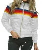 Womens Down Parkas Casual Casual Inverno macio Coloque de lã de lã Rainbow Roupos de algodão curto Caso quente 221124