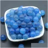 Pietre preziose sciolte Naturali 12 mm Palla non porosa senza fori Pietra preziosa Chakra non forata Collezione sfera Guarigione Reiki Decor Pietra agata blu Dhcek