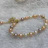 Bangle Gorgeous Bright Colours Freshwater Pearl Bracelet 6mm G14KF