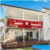 Julekorationer juldekorationer dekoration banner h￤ngande banners flagga pling prydnad nonwoven tyg h￤nge xmas g￥vor dhuw6