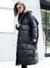 Dames naar beneden parkas eam winterkap met lange mouwen vaste kleur zwart katoenpadded warme los big size jas dames parka's mode jd12101 221124