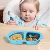 Assiettes enfants grande capacité assiette à dîner vaisselle séparable sans BPA Non toxique et inodore adapté aux fruits riz légumes