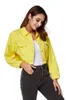 Women's Jackets Fashion Denim Jacket Women's Spring And Autumn Yellow Casual Loose Short Jean Women