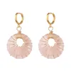 Boucles d'oreilles pendantes Kissitty 5 paires beignet rose naturel Quartz Rose cerceau pour les femmes fil enroulé pierre goutte bijoux résultats