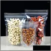 Emballage cadeau Emballage cadeau 100 pièces en plastique transparent Stand Up Bag avec coin rond Auto Grip Seal Food Snack Pouches Tear Notch Res Mylarbagsho Dhvai