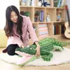 165cm Creative Simulation Crocodile Plush Toys Soft Cartoon Animal Crocodil Fish Fylld docka roliga gåvor Soffkudde pojkar leksaker J220729