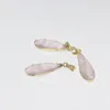 Pendant Necklaces Pink Rose Crystal Quartz Girl Pendants Natural Stone 2022 Heart Love Diy Jewelry Making Water Drop Gold Bezel Romantic