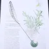 Kolye Kolye 6pcs Doğal Ay Kristal Tüyler Takılar Bookmark Clear Quartz Taş Yaratıcı Sayfa Tutucu Kırtasiye Dekoru Hediye