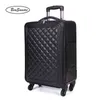 Beasumore Retro Pu Leather Rolling Bagage Set Spinner Inch Women High Capacity resväska Hjul Män Cabin Trolley J220707236G