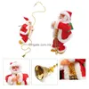 Juldekorationer Juldekorationer Santa Claus Climbing Ladder Electric Singing Up and Down Ornament f￶r Tree Doll Toy CHR DHL6M