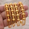 Bangle 4st/Lot Etiopiska smycken Ball Bangles Dubai Gold Colorjewelry för kvinnliga afrikanska armband gåvor