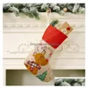 ديكورات عيد الميلاد زخارف عيد الميلاد Adornos Navidad 2022 Natal Cartoongs جوارب خلقت جورب هدايا الأطفال الحلوى Bag Snowman Po Dhzfo