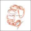 Band Rings Hollow Chain Rings Band Finger Women Open Justerbar Rose Gold Knuckle Street Style Personlig modesmycken Drop Del DH51O