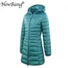 Femmes vers le bas Parkas Bang marque 8XL 7XL 6XL dames Long manteau chaud femmes veste Ultra légère avec sac pardessus HipLength 221124