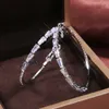 큰 지르콘 후프 이어링 huggie 다이아몬드 귀 반지를위한 여성용 패션 보석