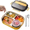 Dinnerware Sets Large Capacity Bento Box 4 Compartment Salad Container For Lunch Leak Proof Lunchbox 1500ml Thermal Adult