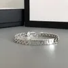 Luxuriöses Top-Punk-Herrenarmband aus 925er-Sterlingsilber, Schmuck, Armreif für Männer und Frauen, doppelter Buchstabe, Unisex, kubanische Gliederkette, Hip-Hop-Armbänder, modische Geschenke für Paare