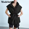 Women Down Parkas Modelutti jesienna zima moda stojak na szyję kamizelka kamizelka kamizelka kamizelki stałe solidne proste proste topy żeńskie 221124