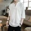 Ethnische Kleidung Leinenhemden Männer Traditionelle chinesische Bluse für Männer Hemd Shang Hai Tang Tops TA223