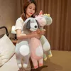 80120Cm Cartoon Stuffed Dinosaur Dog Unicorn Cushion Bending Animal Cushion Kawaii Toys For ldren Girls Accompanying Gifts J220729