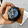 Chronograph AAAAA Men Watch Stainless Steel Digital Dial Luxury Sport Clock Muti-function Black Watches Famous Brand 129H