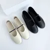 Designer the row Dress Shoes Soft sheepskin granny ballet shoes Round head flat bottom belt women's single No lining comfort