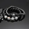 Strand Fashion Perlé Bracelet Aimant Hématite Givré Noir Gallstone Bracelet Magnétique Guérison Double Couche Cadeau Pour Votre Amant