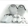 Lunchlådor väskor sublimering lunchpåsar blanker vit återanvändbar neopren tygväska handväska insat mjuk diy skola hem droppe leverans1678198