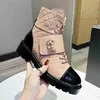 2022 Designer Channel Boots Buty Nude Black Winted Stope Mid Obcowanie Długie krótkie buty Buty MMF