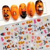 Rouge Père Noël Nail Art Décoration Autocollant 2022 Unique Ongles Pingouin Flocon De Neige Hiver Nouvel An 3D Curseurs Manucure Décor Halloween