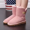 2022 Hot AUS U5803 classical Buttons Short Miniwomen snow boots keep warms boot man womens Plush casual warm boots Sheepskin Suede shoes chestnut grey Free