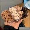 Hair Rubber Bands Autumn And Winter New Female Plush Fold Tied Hair High Elasticity Simple Versatile Towel Rubber Band Not H Dhgarden Dhdud