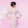 Scena noszona różowa balet trapę dla dorosłych rajstopy jogi balerina gimnastyka ubrania bez pleców kostium klasyczny taniec JL4578