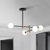 Pendant Lamps Nordic Post-modern LED Metal Living Room Bedroom Simple Creative Magic Bean Molecular Personality Wrought Iron Glass