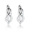 Stud Earrings 925 Sterling Silver Infinity Knot Hoop For Women Fashion Jewelry Pendientes Mujer 2022 Mothers Day