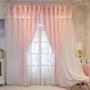 Cortinas para sala de estar, comedor, dormitorio, Estilo Princesa coreano para niños, tela de doble sombreado, ventana terminada