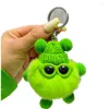 Keychains Chic Keyring Real Rex Fur Pompom Bag Charm Handtas Keychain Toy Pendant