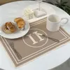 Toppdesigner Placemat Linen Restaurang Bord Mat Placemat Imitation Vatten Lyxig matbord Dekoration Hemtextiler Rektangel Coaster