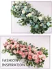 50/100 cm DIY bröllop Artificiell rose blomma rad väggarrangemang levererar järnbågen bakdropp t scen dekoration 211120