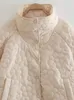 Femmes Down Parkas ZXQJ Femmes Mode Floral Ornement Chaud Rembourré Veste Manteau Vintage À Manches Longues Élastique Ourlet Femme Survêtement Streetwear 221124