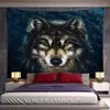 Tapissries Animal Tapestry Stora Moon Wolf Wall Hanging Tropical Plant Tiger Cloth Mattor Heminredning