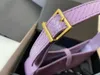 Lyxdesigner Serpentine Purple LE5A7 Axelv￤skor Bright Snake M￶nster Real Leather Baguette Bag Gold Metal Hardware Letter HASP STLING HOBO
