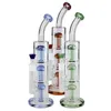 16 inch groene glazen bongpraatjes met drievoudige armboom perc water recycler dab rig rookpijpen