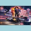 Banner vlaggen Trump Tank Flag Donald John Banner USA President Decortive Train Keep America Great Diverse Styles 12WF F1 Drop Lever Dhvat Dhvat
