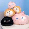 Süße schwarze Katze Plüschtiere Shiba Inu Hundespielzeug Gefüllte weiche runde Tierkatze Peluche Bettdecke Kissen Geburtstagsgeschenk für Kinder ldren J220729