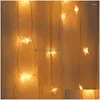 Décorations de Noël Décorations de Noël Garland USB Rideau Star LED String Light Fairy Icicle 2.5M pour la fenêtre de fête de mariage Dhaih