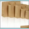 Gift Wrap 10 Sizes Stock And Customized Paper Gift Bag Brown Kraft With Handles Wholesale 401 J2 Drop Delivery Home Garden Festive P Dh5J3