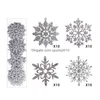 Décorations De Noël Décorations De Noël 40 Pcs Or Sier Glitter Poudre Flocon De Neige Cordes Arbre Suspendu Pendentif Ornements Xmas Nat Dh2I7